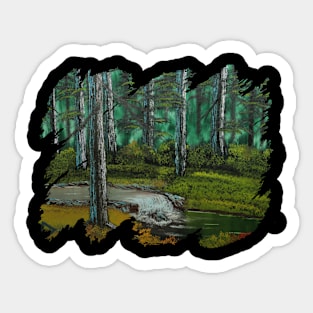 Dark Green Forest Sticker